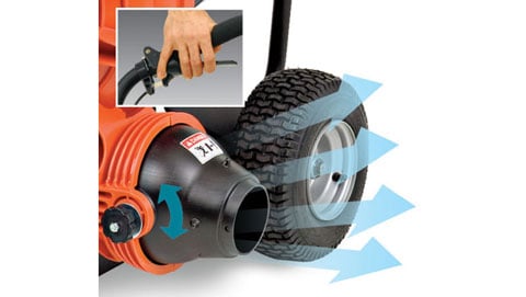 diagram of aim N shoot technology of leaf blower