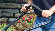 close up of leaf blower padded handle