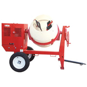 view inside the bowl of a concrete mixer for rent