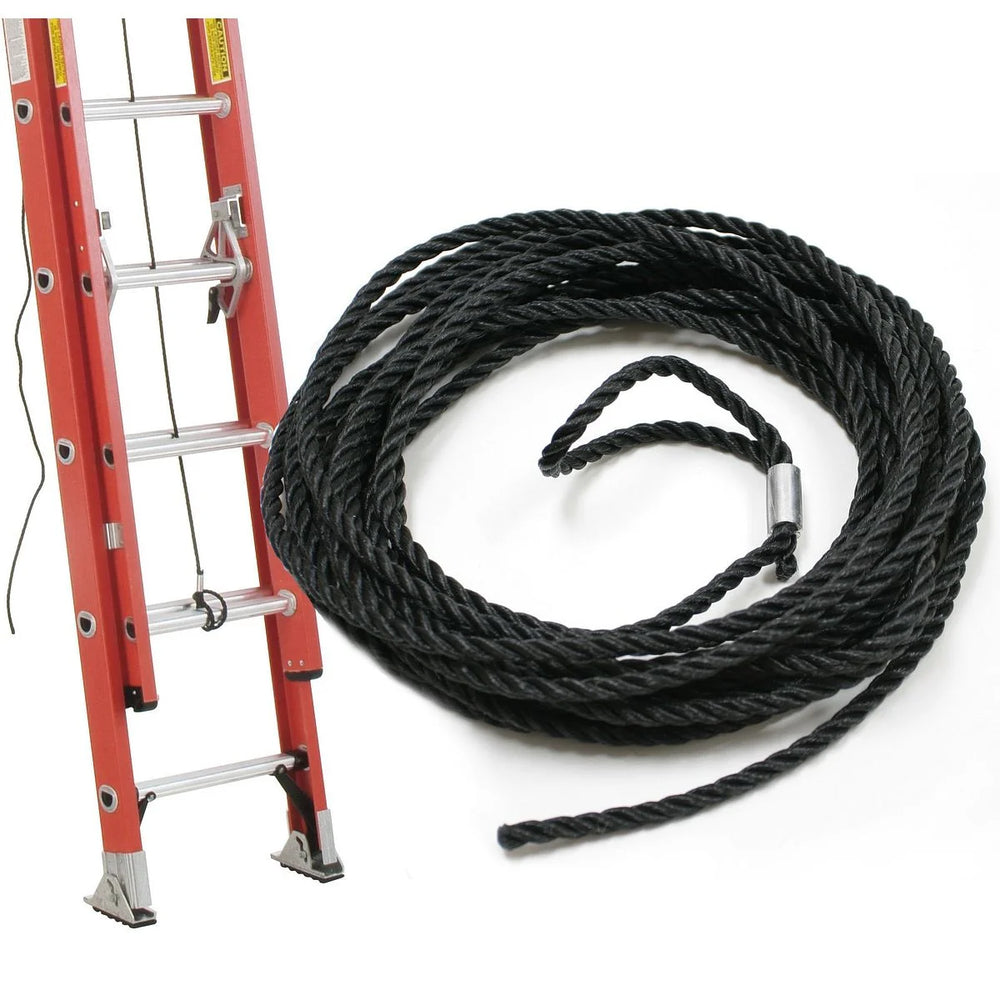 close up image of a rope and footing of a ladder