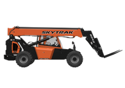 sideview of the skytrak 6042 with arm stowed